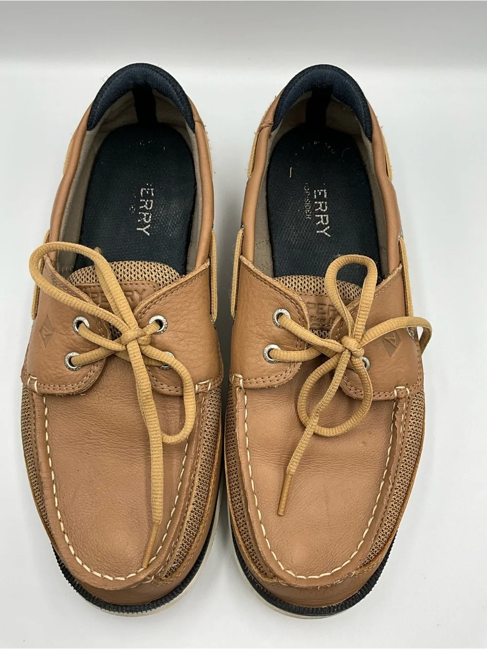 Sperry Top-Sider Size 12 Tan Leather Boat Shoe Casual Comfort